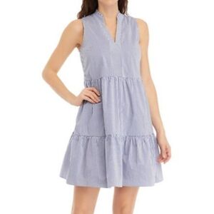 NWOT Women's Sleeveless Ruffled V-Neck Dress, Flowy Short Sleeveless Dress